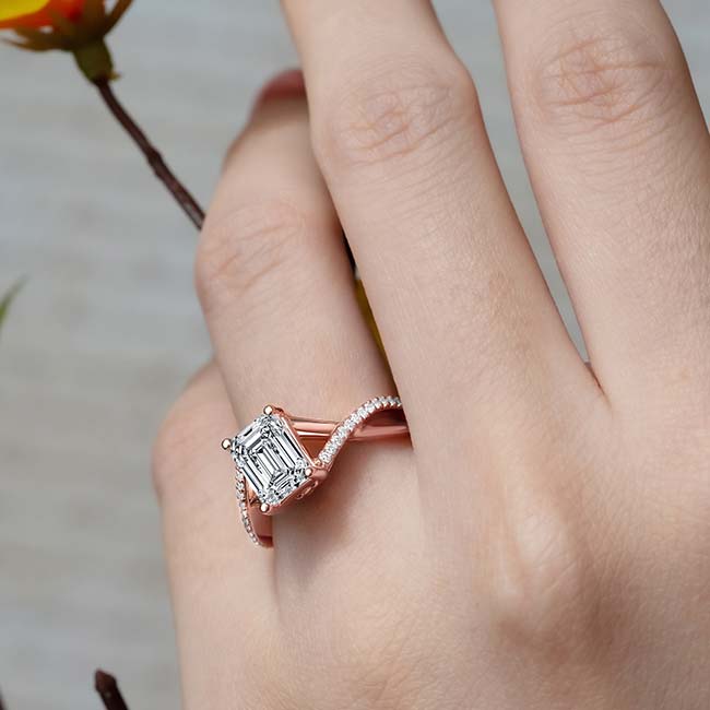 emerald cut moissanite ring
